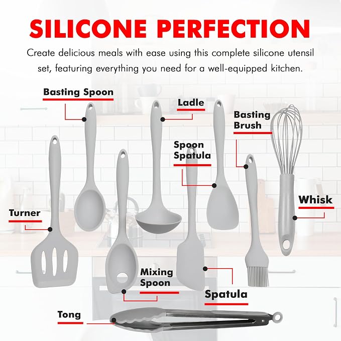 Chef Craft - Premium Silicone Kitchen Tools and Utensils Set, Non-Scratch - Image 4