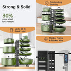 MUDEELA Pots and Pans Organizer Rack under Cabinet 8-Tiers Adjustable Pot Rack - Image 7