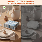 Kordory Acrylic Napkin Holder for Table, Modern Square Paper Napkin Holders for - Image 3