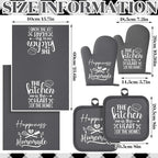 Sratte 6 Pcs Kitchen Decor Accessories Set Farmhouse Towels Pot Holders Oven - Image 4