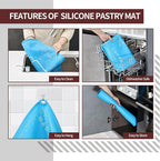 Silicone Baking Mat 20"L x 28"W, Extra Thick Dough Rolling Pad - Image 7