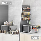 Aufworld Magnetic Spice Rack for Refrigerator, 4 Pack Magnetic Shelf, Fridge - Image 7