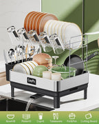 2 Tier Dish Drying Rack, Thicker Premium 304 Stainless Steel Dish Racks - Image 7