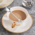 AnSaw Silver Small Coffee Spoon Holder Set, Swan Base - Image 9