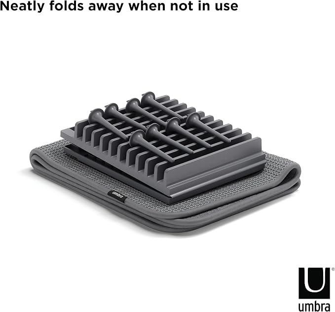 Umbra Udry Dish Rack with Movable Pegs and Microfiber Drying Mat – Space-Saving - Image 6