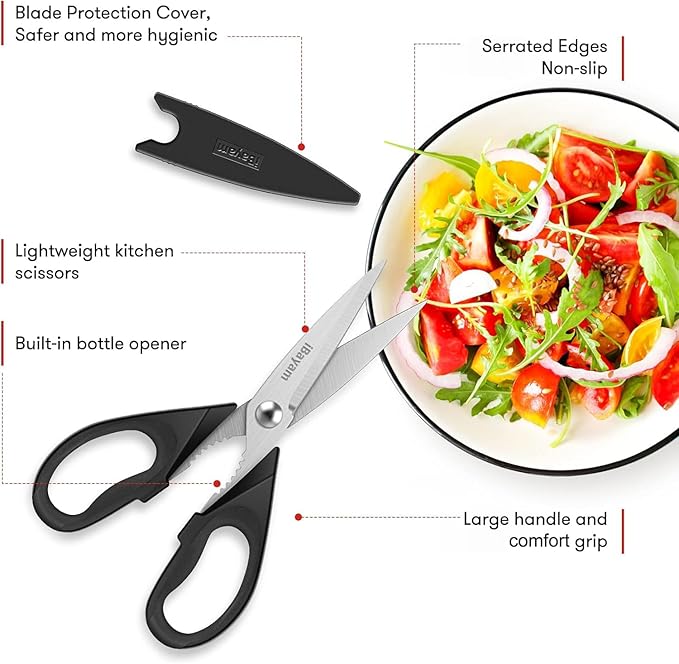 iBayam All Purpose Kitchen Scissors, Kitchen Shears - Image 2