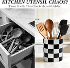 Utensil Holder for Kitchen Counter 7.2" Ceramic Utensil Holder Deep and Stable - Image 5