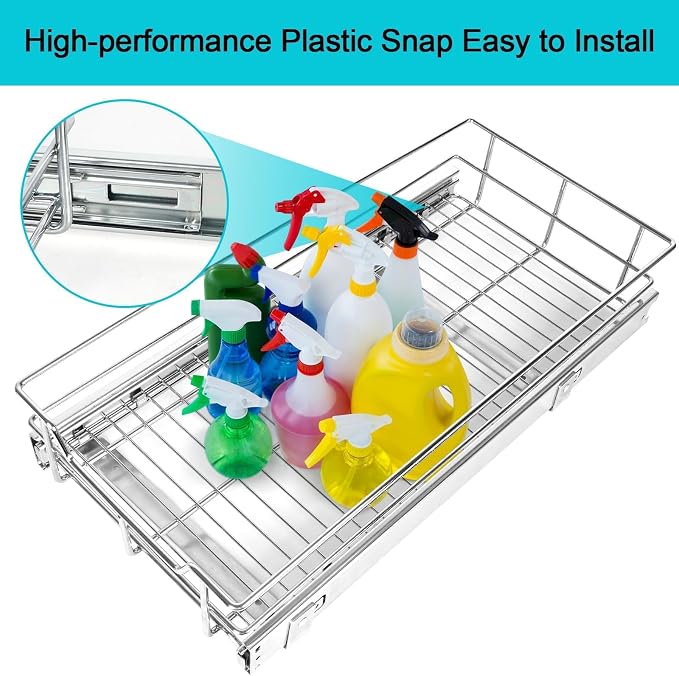 Pull Out Cabinet Organizer 11" W X 17" D, Slide Out Drawers - Image 8