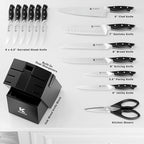 Kitchen Knife Set with Block: 15-Piece German Stainless Steel with Dual - Image 2