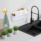 Paper Towel Holder with 2 Hooks-Under Cabinet Paper Towel Holder - Image 3