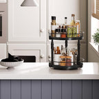 HOOBRO Lazy Susan Organizer Spice Rack, 2-Tier Height Adjustable Rotating Lazy - Image 6