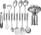 12 Pcs Stainless Steel Cooking Utensils Set, Metal Kitchen Tools Include by Unknown