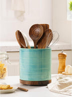 Utensil Holder, 360° Rotating Extra Large Ceramic Kitchen Utensil Holder - Image 2