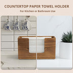 Paper Towel Dispenser Countertop, Burnt Wood Folded Paper Hand Towel Holder - Image 3