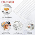 MERRYBOX Roll Up Dish Drying Rack Silicone Wrapped Over The Sink Dish Rack - Image 3