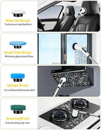 Shower Scrubber with Long Handle, Shower Cleaner Brush with 8 Brush Heads - Image 5