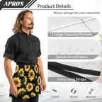 Server Apron with 3 Pockets, Waterproof Oil Waitress Waiter Half Apron - Image 6