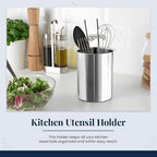 OCS Parts 6.75-Inch Kitchen Utensil Holder | Stainless Steel Dishwasher Safe - Image 3