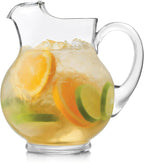 Libbey Acapulco Large Glass Pitcher Set of 2, 89 Oz, Tall Bubble Glass Pitchers by Libbey