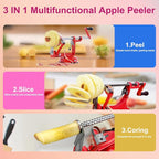 Apple Peeler, Slicer Corer Potato Peelers 3 In 1, Stainless Steel Heavy Duty - Image 3