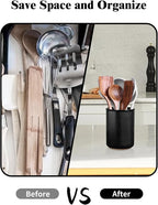LoeJan Utensil Holder, Extra Large Utensil Crock, Stable Ceramic Utensil - Image 6