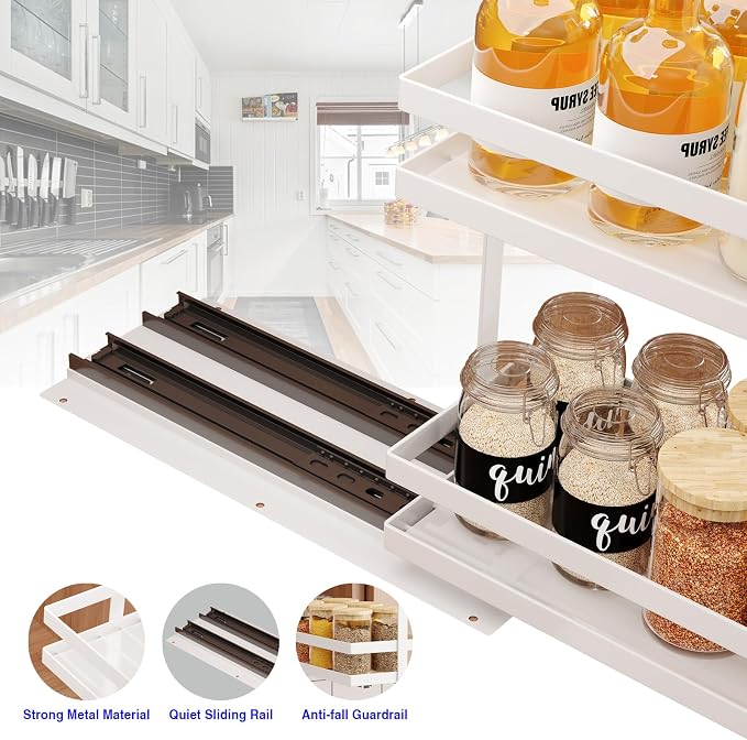 Mustorn 4 Pack Pull Out Spice Rack Organizer - Image 3