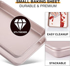 HONGBAKE Toaster Oven Pan Nonstick Set of 2, Premium 1/8 Sheet Pan - Image 4