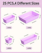 KEMETHY 25 PCS Plastic Drawer Organizers Set, 4 Sizes Vanity Organizer - Image 2