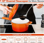HaSteeL 1 QT Cast Iron Saucepan, Mini Enamel dutch oven - Image 3