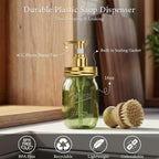 Amolliar Plastic Mason Jar Soap Dispenser - Image 7