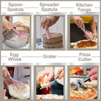 Silicone Cooking Kitchen Utensil Set, AIKKIL 43 Pcs Pink Cooking Utensils Set - Image 5