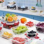 VERONES 30 Pieces Glass Meal Prep Containers Set, Stackable Glass Food Storage - Image 7