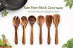 Teak Wood Kitchen Utensils Set – 6 Piece, Sustainable Teak Cooking Utensils - Image 7