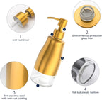 Gaussra Soap Dispenser with Coaster and Stickers, Brushed Gold Stainless Steel - Image 5