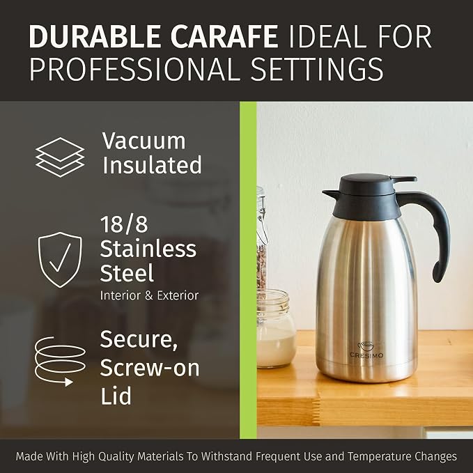 Thermal Coffee Carafe 2L / 68 oz – Updated 2025 Model – Insulated Stainless - Image 7