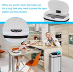 Bigacc 13 Gallon Touch Free Automatic Stainless Steel Trash Can Garbage Can - Image 6
