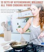 Kitchen Utensils Set-12 Pieces Silicone Cooking Utensils Set 392°F Heat - Image 4