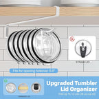 Tumbler Lid Organizer, 2 Pack for Yeti Lid Organizer, Space Saving Water Bottle - Image 3