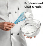 OYV 10-Inch Blue Silicone Whisk, Heat Resistant 480°F Kitchen Whisk - Image 9