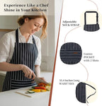 2 Pack Cooking Aprons Adjustable Bib Apron - Image 2