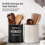 DOWAN 7.2″ Extra Large Utensil Holder, Farmhouse Utensil Holder - Image 7