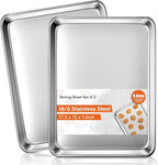 Baking Sheet Set of 2, Commercial Grade Stainless Steel Cookie Sheets - Image 8
