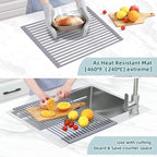 Ohuhu Dish Drying Rack Over The Sink, Roll Up Sink Rack 20.5" W x 13.1" L - Image 3