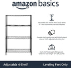 Amazon Basics 4-Shelf Adjustable Heavy Duty Steel Wire Rack Storage Shelving - Image 4