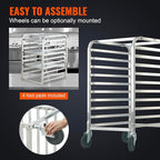 VEVOR 10-Tier Bun Pan Rack, Aluminum Racking Trolley Storage - Image 5