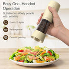 Ultrean Electric Salt and Pepper Grinder Set, USB-C Rechargeable, Salt and - Image 2