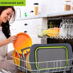 QiMH Colander Collapsible, Over Sink Silicone 9 Quart Extra Large Kitchen - Image 4