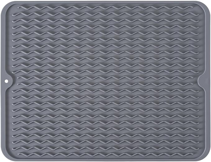 Silicone Dish Drying Mat, Non-Slip Easy Clean Sink Mat Large Heat-resistant by MODENGKONGJIAN