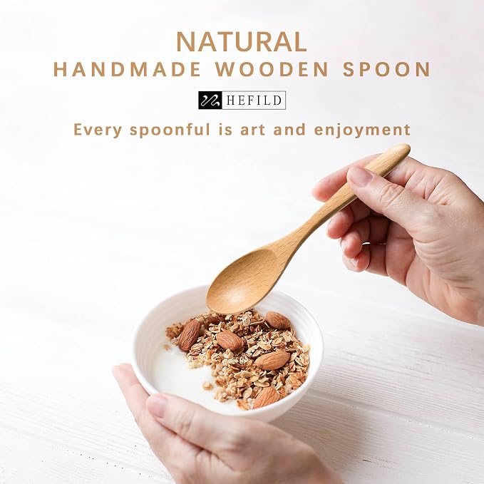 2 PCS Small Wooden Spoons, 5.8 Inch Honey Spoons - Image 4