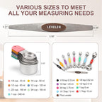 16-Piece Stainless Steel Measuring Cups and Spoons Set, Strong Magnetic Nesting - Image 4